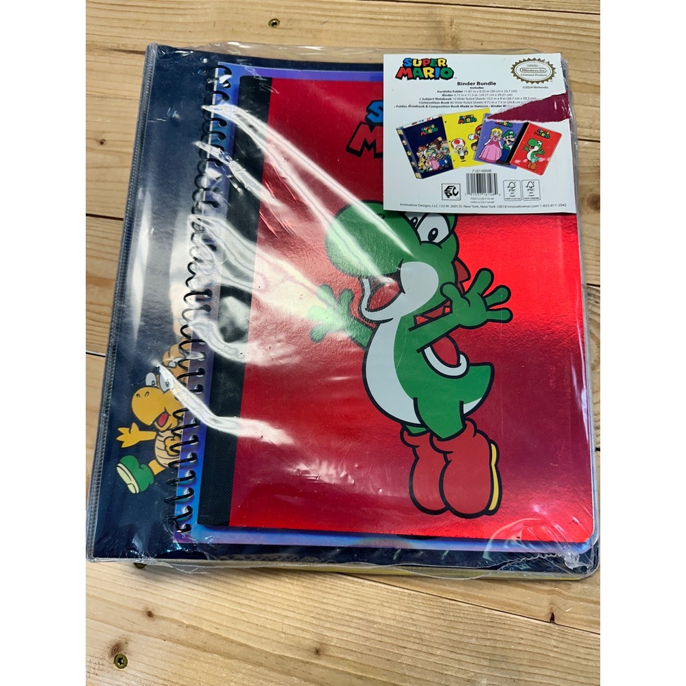 Super Mario Binder Bundle‎ Portfolio Notebook Composition Book Nintendo